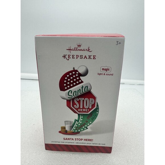 Hallmark Keepsake Magic Ornament with Light and Sound Santa Stop Here - Picture 1 of 9
